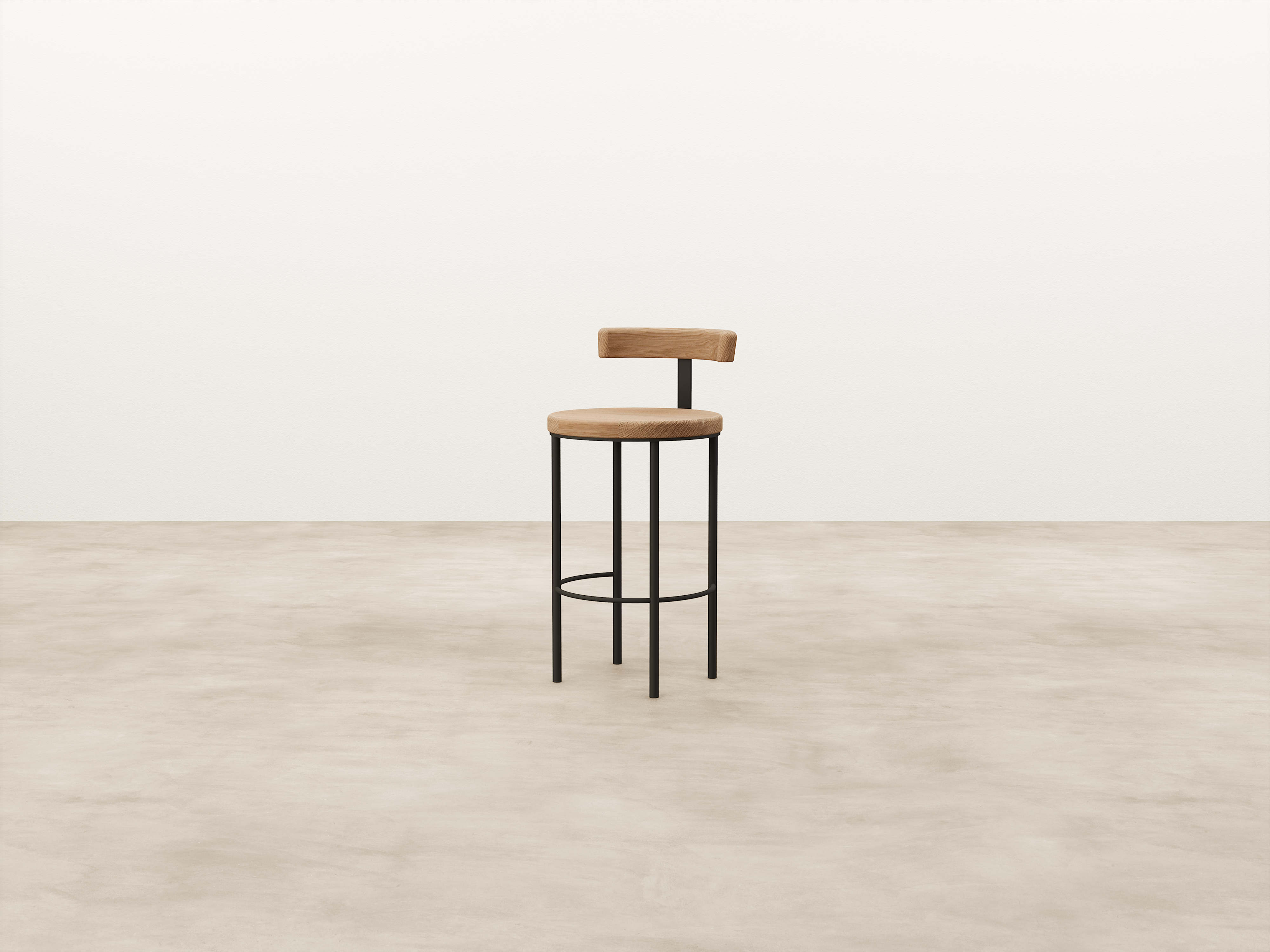 Ratio Bar Stool Wooden Seat - With Back